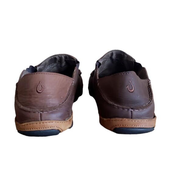 Olukai Men's Moloa Brown Leather Slip On Shoes Size 10 Loafers Boat Shoes - Picture 7 of 11
